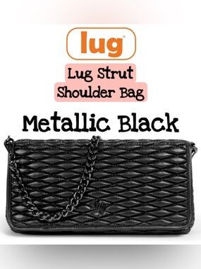 Lug Strut Shoulder Bag NWT Metallic Black